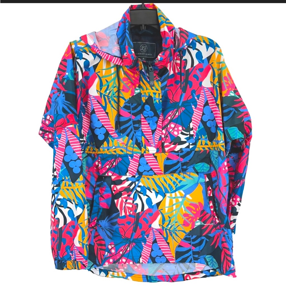 Lauren James Women's Small Anorak Windbreaker Jacket Cute Floral Lightweight